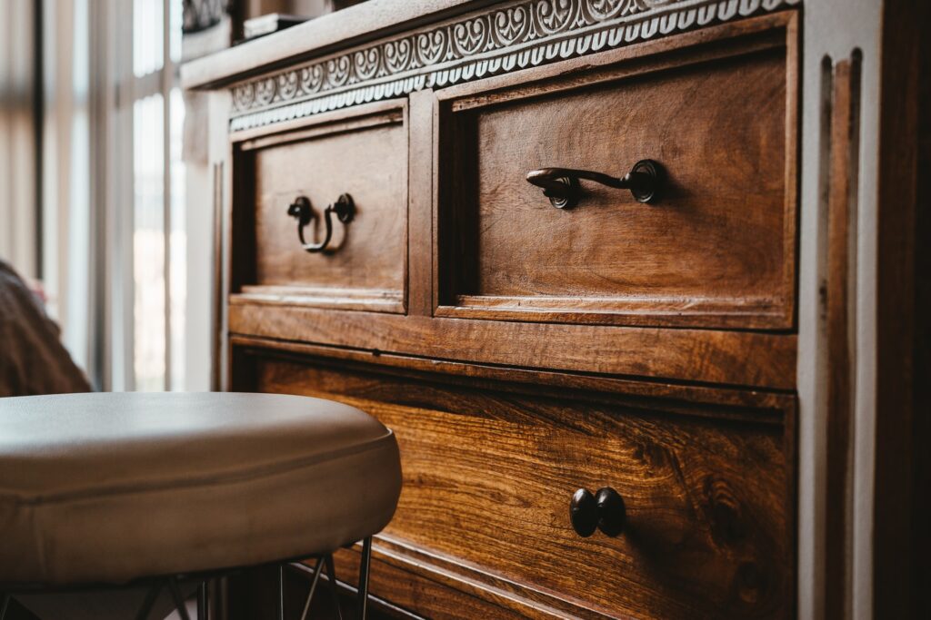 An old, wooden cabinet.