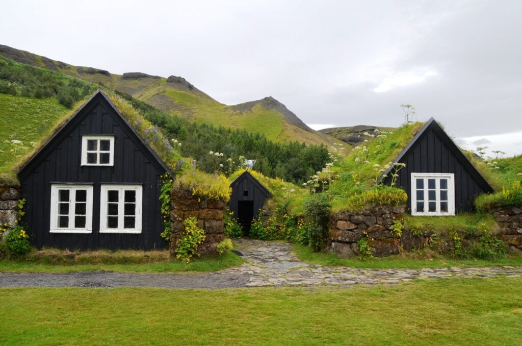 A home with grass as added roof insulation.