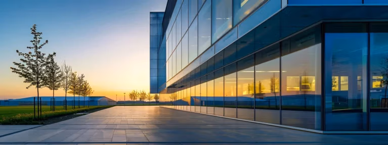 a modern, sleek commercial building with a durable, weather-resistant epdm roofing system in place.